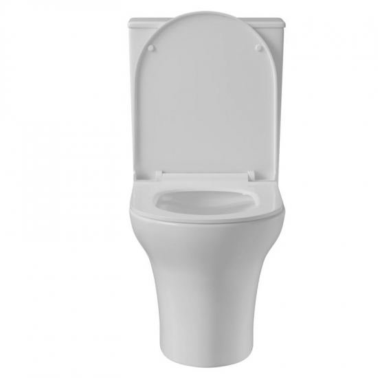 Унитаз моноблок WAVE Star с сиденьем микролифт, безободковый, белый глянец