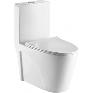 Унитаз моноблок Weltwasser WW SK Welzbach 001GL-WT безободковый, с микролифтом, белый глянец