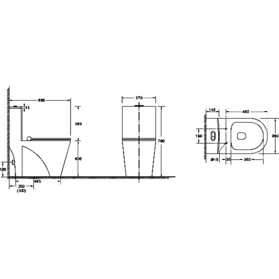 Унитаз моноблок Weltwasser WW SK Welzbach 001GL-WT безободковый, с микролифтом, белый глянец