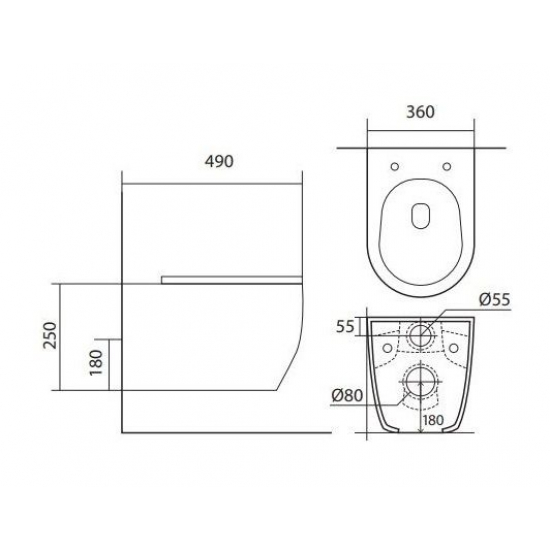 Унитаз подвесной АКВАТЕК Европа AQ1106T-00 безободковый, с микролифтом, смыв торнадо