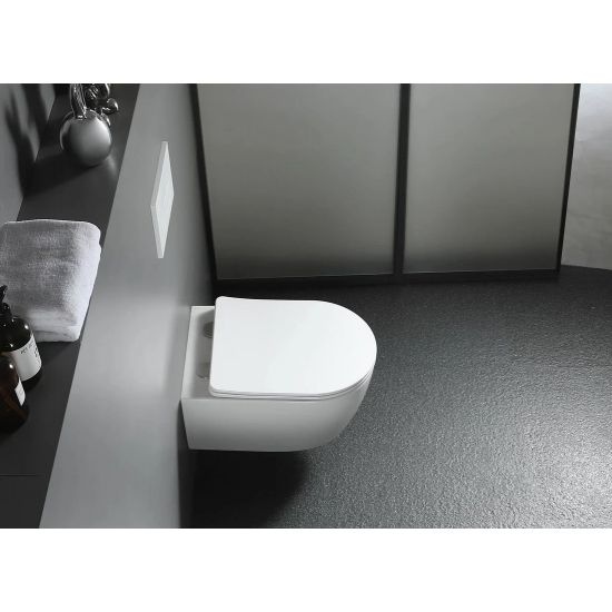 Унитаз подвесной АКВАТЕК Европа AQ1900T-00 безободковый, с микролифтом, смыв торнадо