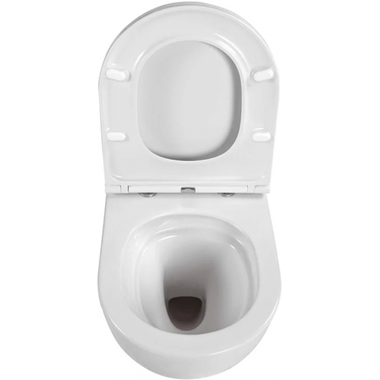 Унитаз подвесной АКВАТЕК Европа AQ1900T-00 безободковый, с микролифтом, смыв торнадо