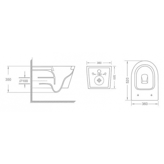 Унитаз подвесной АКВАТЕК Таурус AQ1580T-00 безободковый, с микролифтом, смыв торнадо