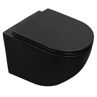 Унитаз подвесной AZARIO Grado AZ-0046N-MB сиденье микролифт, безободковый, чёрный матовый