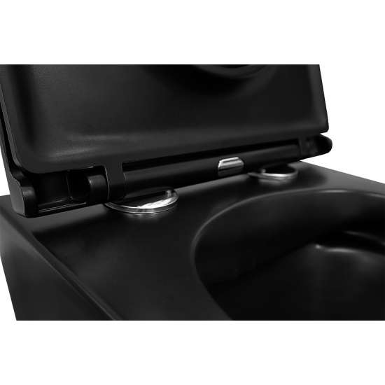 Унитаз подвесной AZARIO Grado AZ-0046N-MB сиденье микролифт, безободковый, чёрный матовый