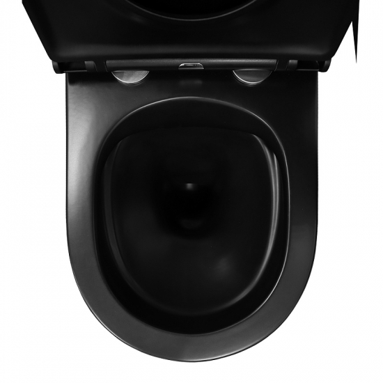 Унитаз подвесной AZARIO Grado AZ-0046N-MB сиденье микролифт, безободковый, чёрный матовый