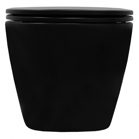 Унитаз подвесной AZARIO Grado AZ-0046N-MB сиденье микролифт, безободковый, чёрный матовый