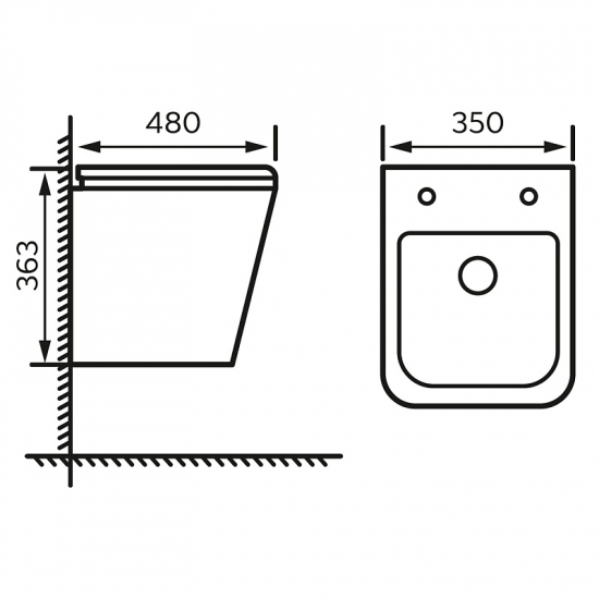 Унитаз подвесной AZARIO Hugo AZ-3103 сиденье микролифт быстросъёмное, безободковый