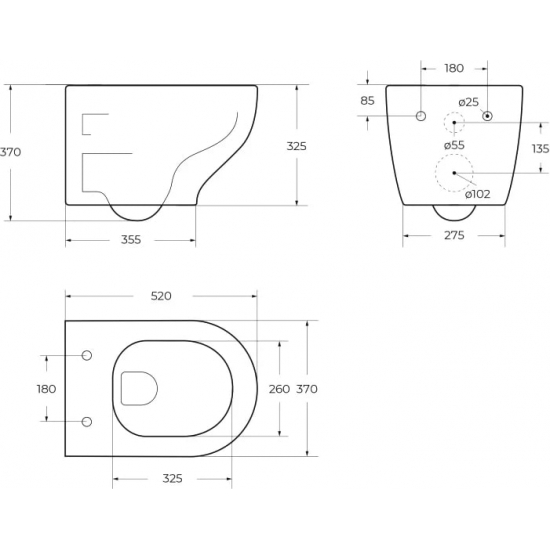 Унитаз подвесной BELBAGNO Acqua BB340CHR