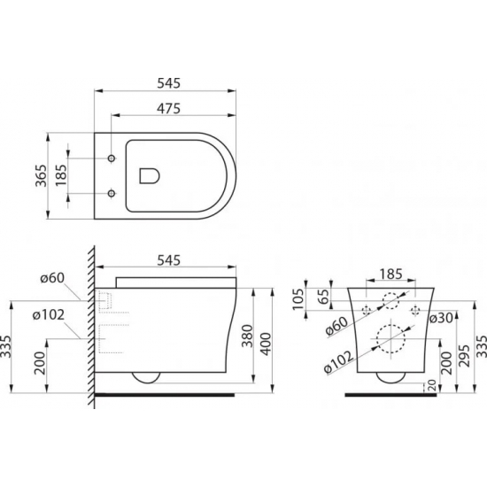 Унитаз подвесной BELBAGNO Ancona BB1224CHR-SM безободковый, с микролифтом