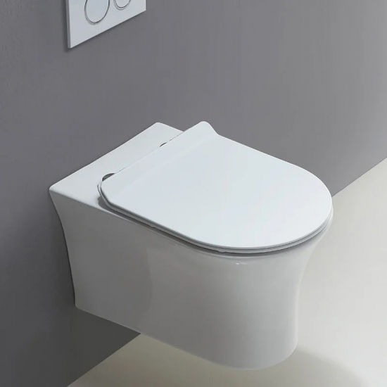 Унитаз подвесной BELBAGNO Ancona BB1224CHR-SM безободковый, с микролифтом