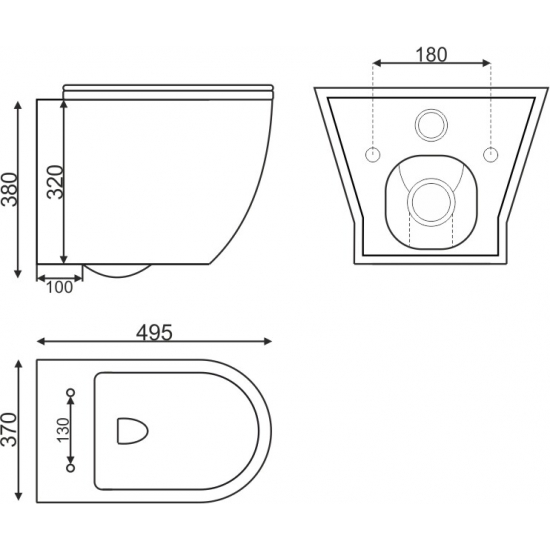 Унитаз подвесной EVA GOLD K49 сиденье микролифт дюропласт тонкое, безободковый