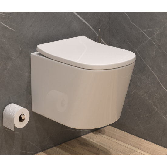 Унитаз подвесной EVA GOLD K50 сиденье микролифт дюропласт, безоботковый