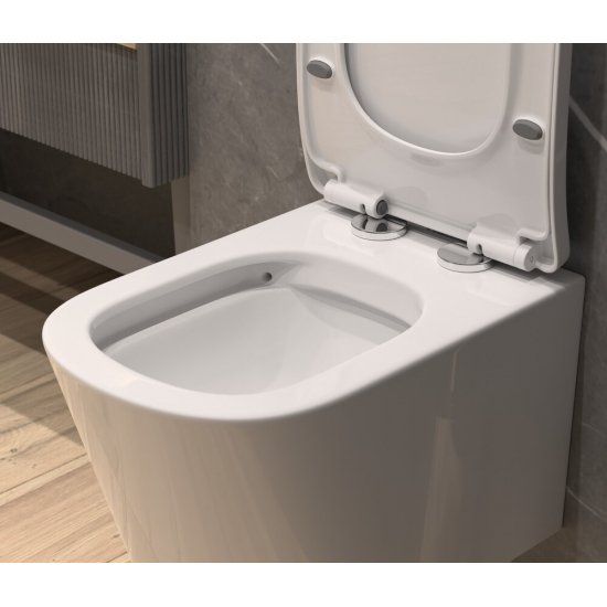 Унитаз подвесной EVA GOLD K50 сиденье микролифт дюропласт, безоботковый