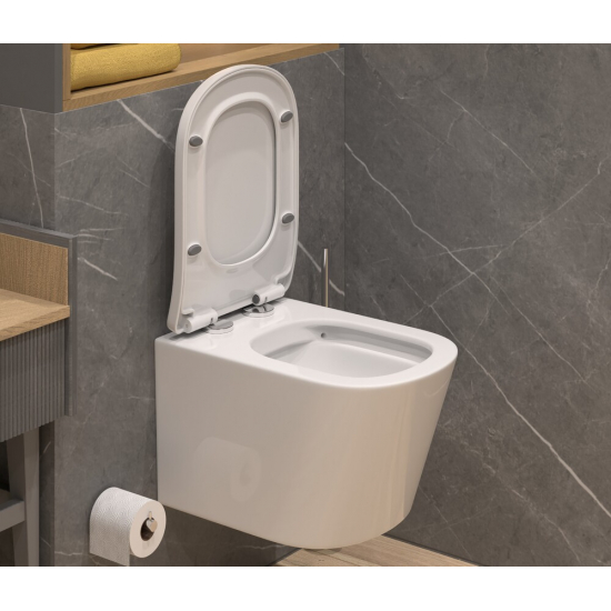 Унитаз подвесной EVA GOLD K50 сиденье микролифт дюропласт, безоботковый