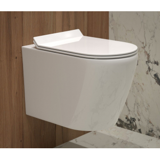 Унитаз подвесной EVA GOLD SM9315 сиденье микролифт дюропласт тонкое, безоботковый