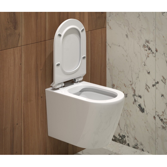 Унитаз подвесной EVA GOLD SM9315 сиденье микролифт дюропласт тонкое, безоботковый