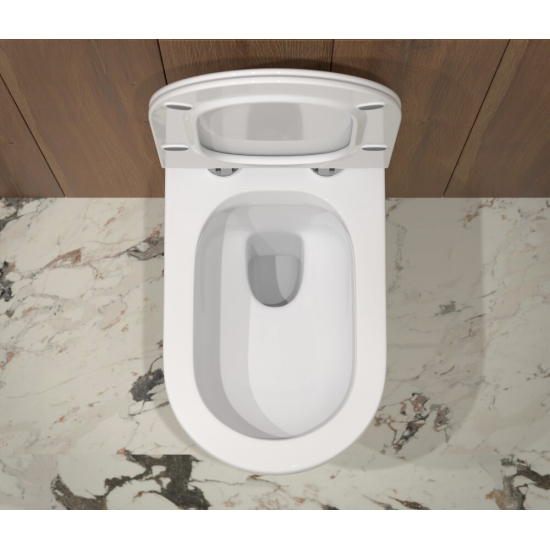 Унитаз подвесной EVA GOLD SM9315 сиденье микролифт дюропласт тонкое, безоботковый