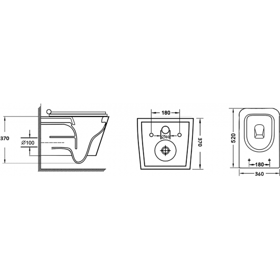 Унитаз подвесной GROSSMAN GR-4441BMS безободковый, чёрный матовый