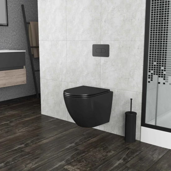 Унитаз подвесной GROSSMAN GR-4457BMS с микролифтом, чёрный матовый