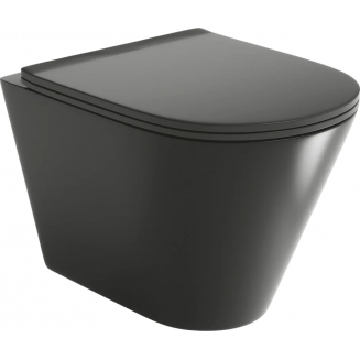 Унитаз подвесной GROSSMAN GR-4477BMS безободковый, с микролифтом, чёрный матовый