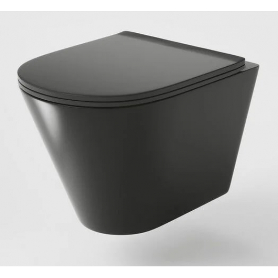 Унитаз подвесной GROSSMAN GR-4477BMS безободковый, с микролифтом, чёрный матовый