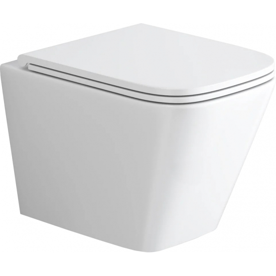 Унитаз подвесной GROSSMAN Торнадо GR-4479SQ безободковый, с микролифтом, белый