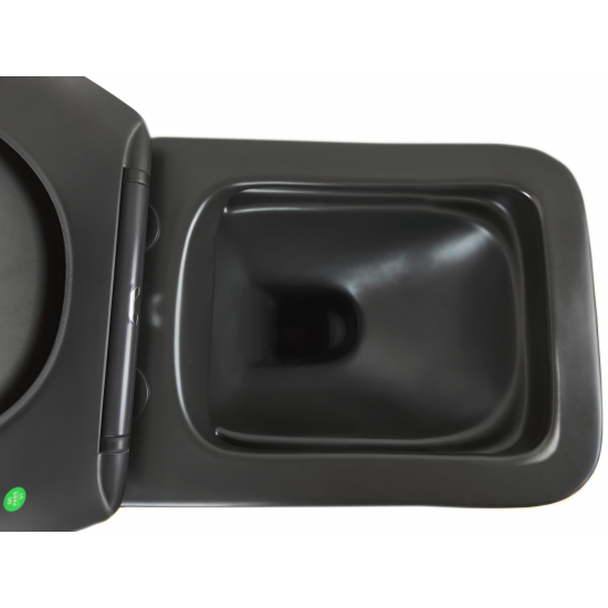 Унитаз подвесной HOLLER Block MB, сиденье микролифт, безободковый, чёрный матовый