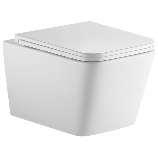 Унитаз подвесной HOLLER Block Tornado 3.0, сиденье микролифт, безободковый, белый глянец