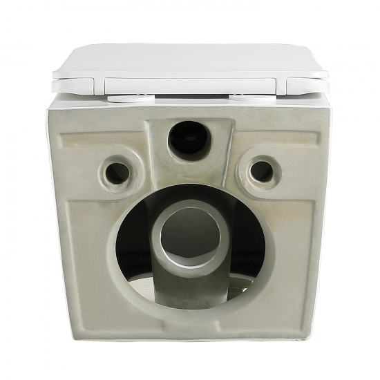 Унитаз подвесной HOLLER Block Tornado 3.0, сиденье микролифт, безободковый, белый глянец