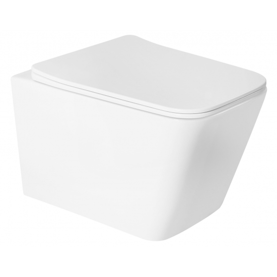 Унитаз подвесной HOLLER Como Tornado 3.0, сиденье микролифт, безободковый, белый глянец