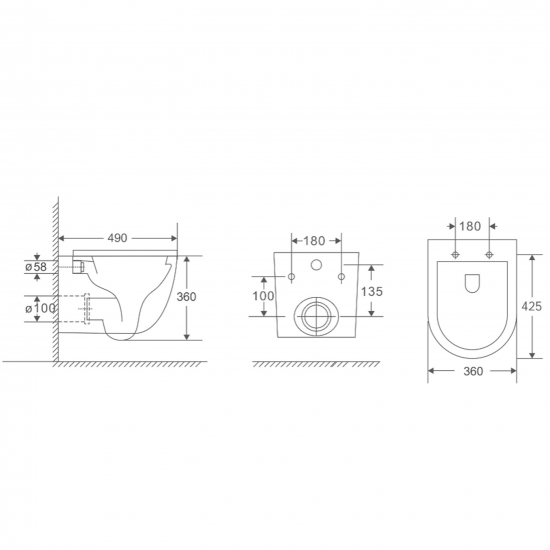 Унитаз подвесной HOLLER Flow Lux, сиденье микролифт, безободковый, белый глянец