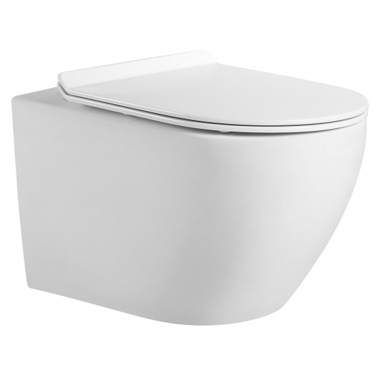 Унитаз подвесной HOLLER Flow Tornado, сиденье микролифт, безободковый, белый глянец