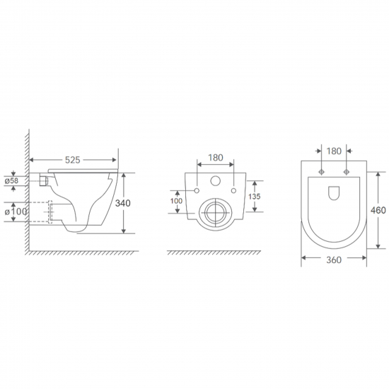 Унитаз подвесной HOLLER Great, сиденье микролифт, безободковый, белый глянец