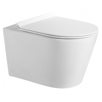 Унитаз подвесной HOLLER Host, сиденье микролифт, безободковый, белый глянец