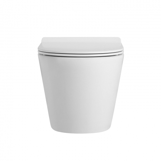 Унитаз подвесной HOLLER Host, сиденье микролифт, безободковый, белый глянец