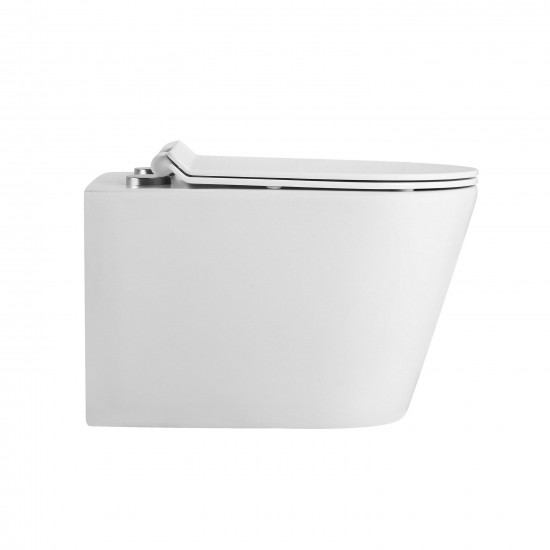 Унитаз подвесной HOLLER Host, сиденье микролифт, безободковый, белый глянец