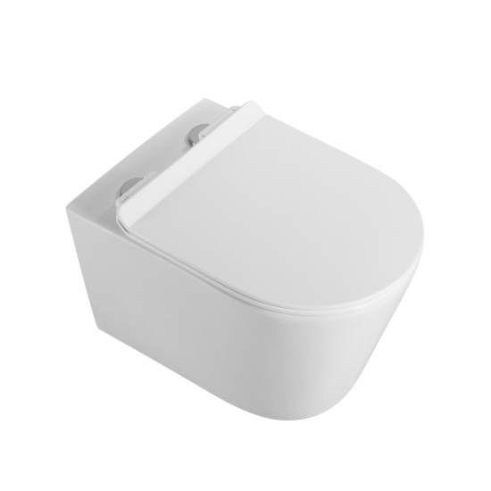 Унитаз подвесной HOLLER Host, сиденье микролифт, безободковый, белый глянец