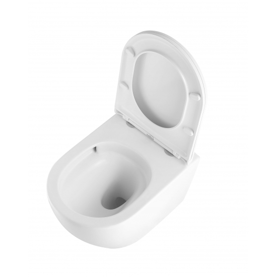 Унитаз подвесной HOLLER Next Tornado, сиденье микролифт, безободковый, белый глянец