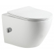 Унитаз подвесной HOLLER Point Bidet, сиденье микролифт, безободковый, с биде, белый глянец