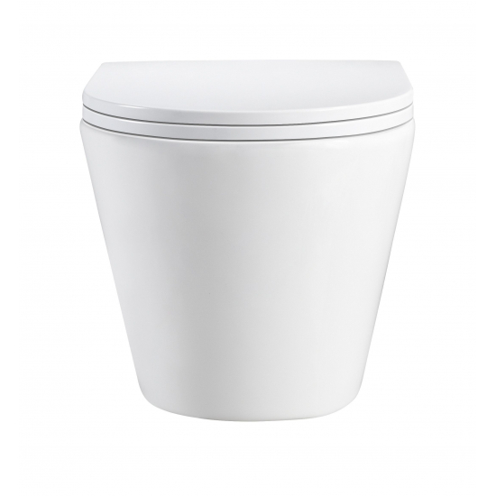 Унитаз подвесной HOLLER Shell, сиденье микролифт, безободковый, белый глянец