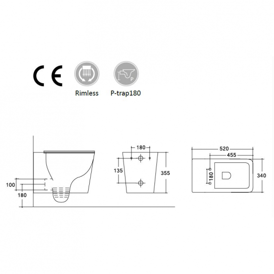 Унитаз подвесной HOLLER Stage Tornado 3.0, сиденье микролифт, безободковый, белый глянец