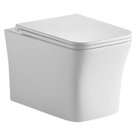 Унитаз подвесной HOLLER Vessel Tornado 3.0, сиденье микролифт, безободковый, белый глянец