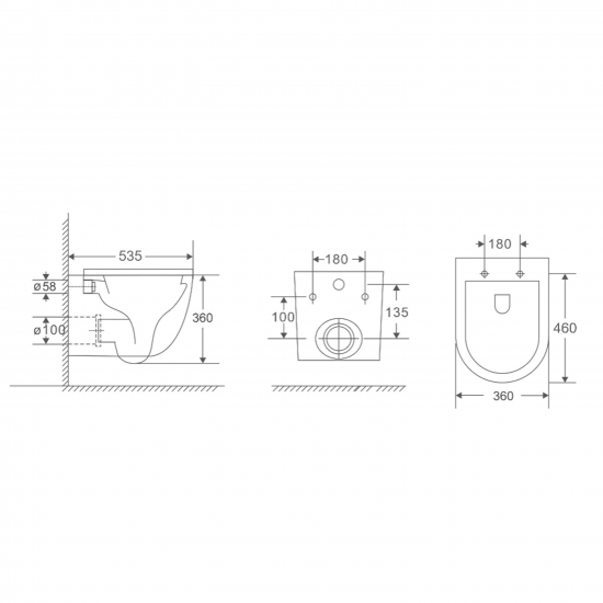 Унитаз подвесной HOLLER Wall Tornado, сиденье микролифт, безободковый, белый глянец
