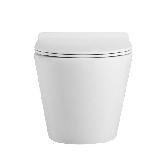 Унитаз подвесной HOLLER Wind MW Tornado, сиденье микролифт, безободковый, белый матовый