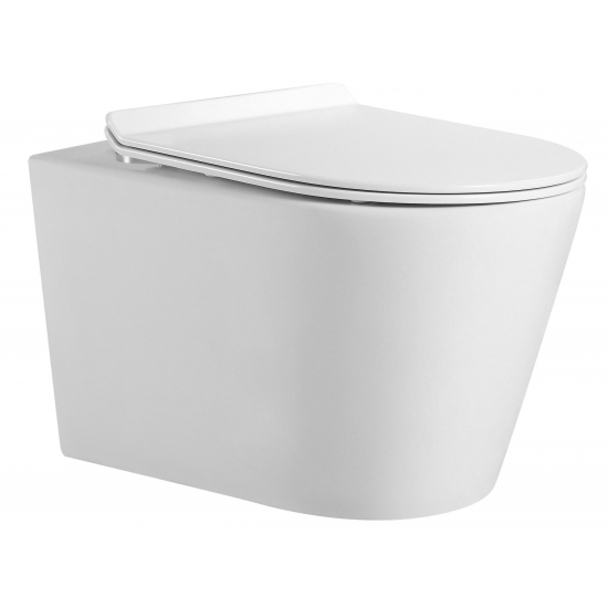 Унитаз подвесной HOLLER Wind Tornado, сиденье микролифт, безободковый, белый глянец