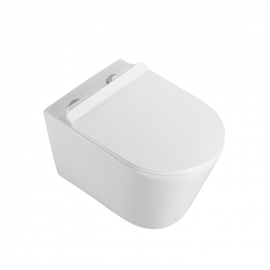 Унитаз подвесной HOLLER Wind Tornado, сиденье микролифт, безободковый, белый глянец