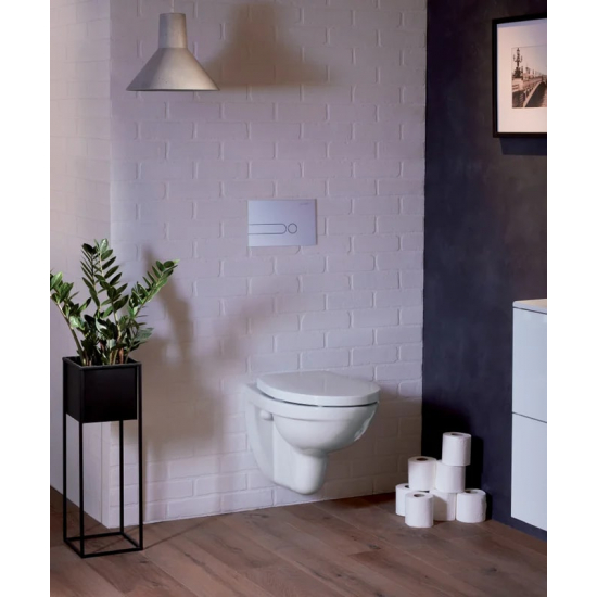 Унитаз подвесной JACOB DELAFON Patio E4187-00 безоботковый, сиденье микролифт E4267-00