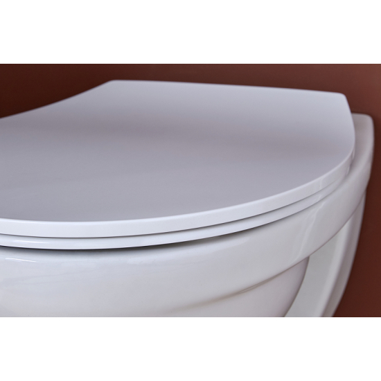Унитаз подвесной JACOB DELAFON Patio EDV102-00 безободковый, сиденье микролифт тонкое E23157-00