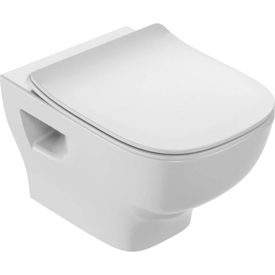 Унитаз подвесной JACOB DELAFON Struktura EDF102-00 безоботковый, сиденье микролифт тонкое E70025-00